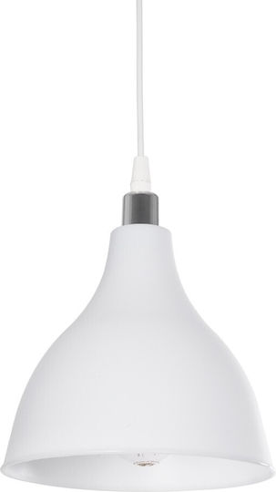 GloboStar Rade Hängelampe Weiß Glocke mit Fassung E27 17.5x17.5x56cm.