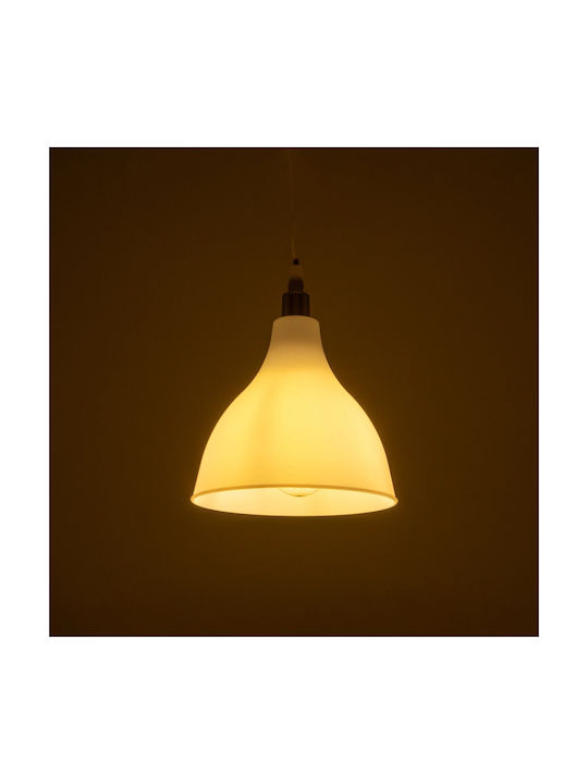 GloboStar Rade Pendant Light White Bell with Socket E27 17.5x17.5x56cm