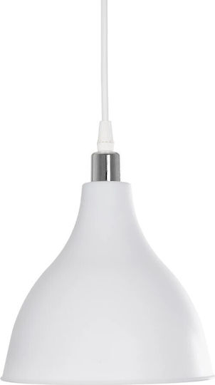 GloboStar Rade Hängelampe Weiß Glocke mit Fassung E27 17.5x17.5x56cm.
