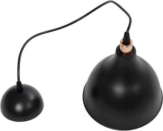 GloboStar Rade Pendant Light Black Bell with Socket E27 17.5x17.5x56cm