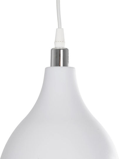GloboStar Rade Hängelampe Weiß Glocke mit Fassung E27 17.5x17.5x56cm.