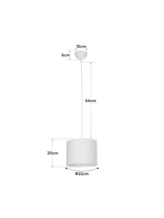 GloboStar Blaze Pendant Light Gray with Socket E27 22x22x90cm