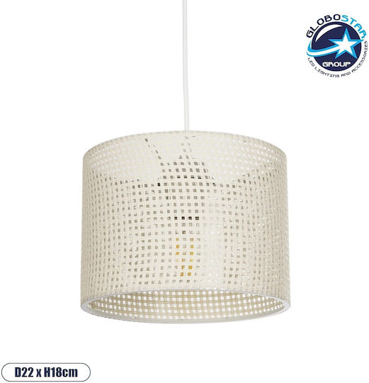 GloboStar Clairie Pendant Light White with Socket E27 22x22x93cm