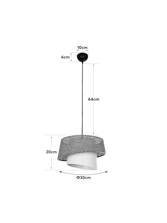 GloboStar Alina Pendant Light Gray with Socket E27 30x30x93cm