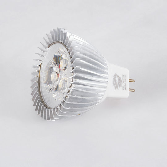 GloboStar LED Bulb 3W 160mm for Socket GU5.3 and Shape MR16 Cool White 300lm Dimmable
