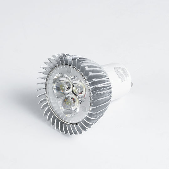 GloboStar Λάμπα LED 3W 160mm για Ντουί GU10 και Σχήμα MR16 Ψυχρό Λευκό 300lm