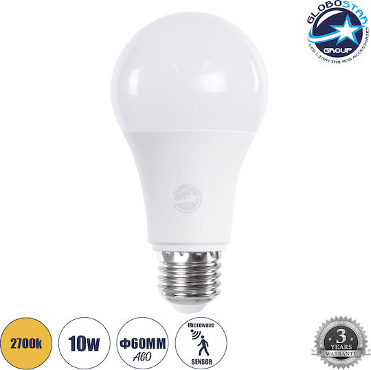 GloboStar Λάμπα LED 10W 110mm για Ντουί E27 και Σχήμα A60 Θερμό Λευκό 950lm