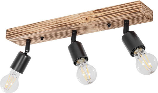 GloboStar Triplu Spot cu Soclu E27 în Culoare Negru