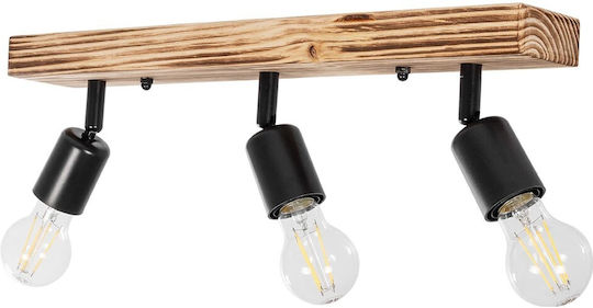 GloboStar Triplu Spot cu Soclu E27 în Culoare Negru