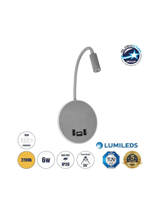 GloboStar Single LED Warm White Spot in Gray Color