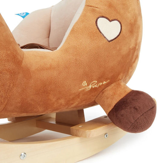 Bieco Fabric Rocking Toy Horse for 9+ months with Max Load Capacity 26kg Brown
