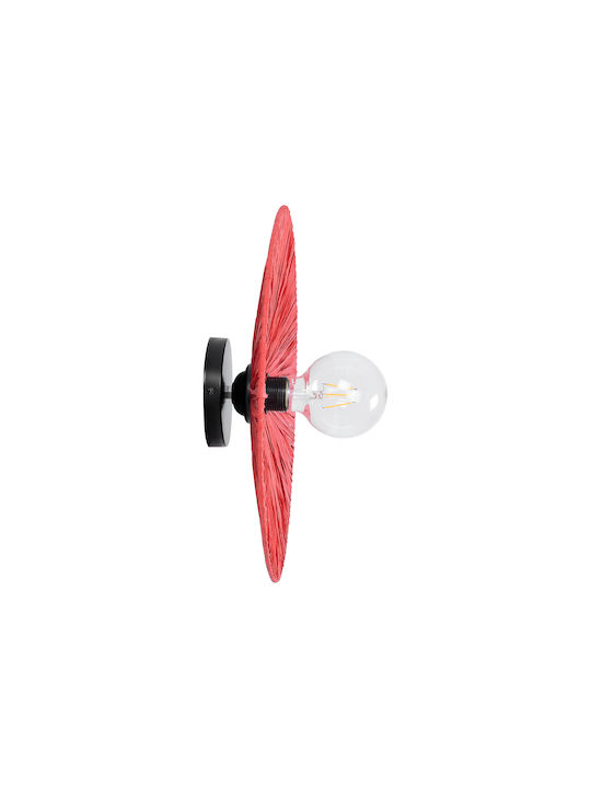 GloboStar Colombo Vintage Lamp Wall with Socket E27 Red 40x9x9cm