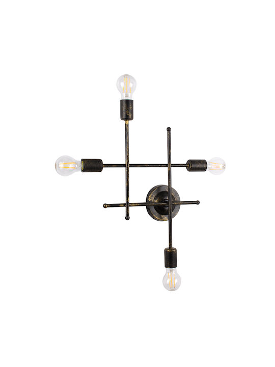 GloboStar Piping Industrial Wall Lamp with E27 Lamp Bulb Base Bronze 40.5x52cm