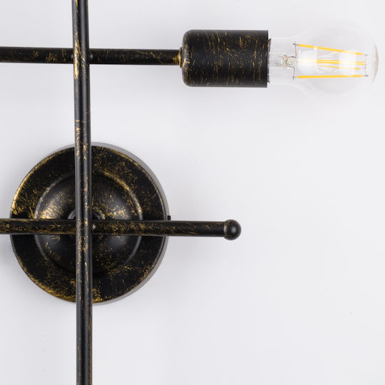 GloboStar Piping Industrial Wall Lamp with E27 Lamp Bulb Base Bronze 40.5x52x52cm