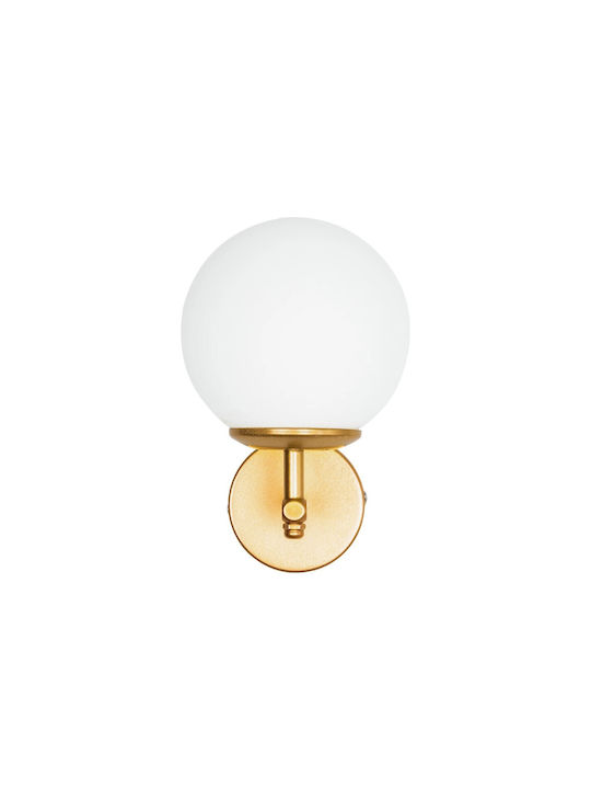 GloboStar Dalph Vintage Φωτιστικό Τοίχου με Ντουί E27 Χρυσό 15x18x24.5εκ.