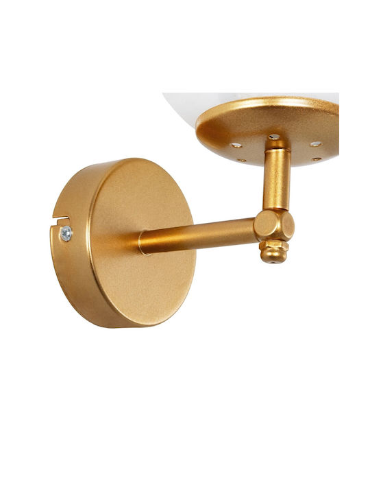 GloboStar Dalph Vintage Φωτιστικό Τοίχου με Ντουί E27 Χρυσό 15x18x24.5εκ.