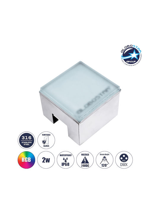 GloboStar Σποτ Δαπέδου LED 2W RGB IP68 Γκρι
