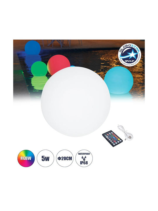 GloboStar Φωτιστικό Γλόμπος LED Εξωτερικού Χώρου 5W RGBW IP68