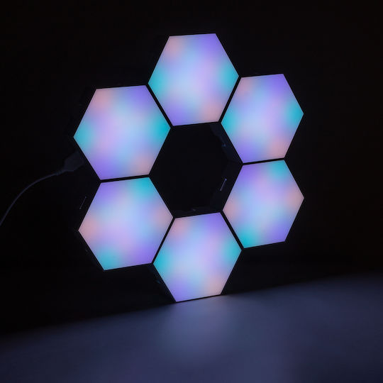 GloboStar Διακοσμητικό Φωτιστικό LED RGB Hexagon 10.5x10εκ.