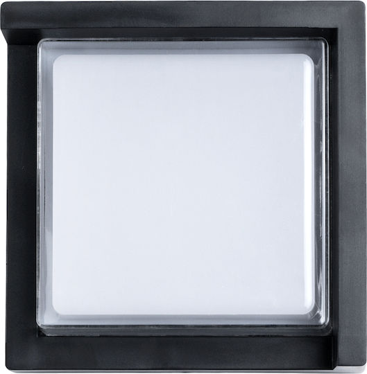 GloboStar Apex Square Wall-Mounted Outdoor Ceiling Lamp LED IP65 10W with Natural White Light 17x17x9cm