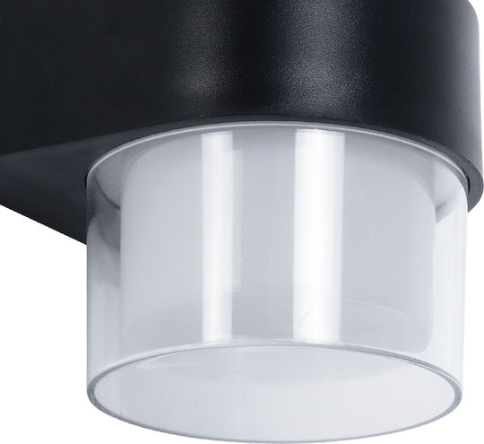 GloboStar Empire Round Επιτοίχιο Εξωτερικό Σποτ LED IP65 10W με Θερμό Λευκό Φως Διπλής Δέσμης 10εκ.