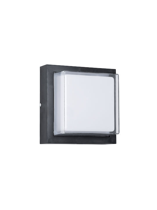 GloboStar Nexus Square Wandmontierte Außenbeleuchtung Deckenleuchte LED IP65 10W mit Natürliches Weiß Licht 17x17x9cm