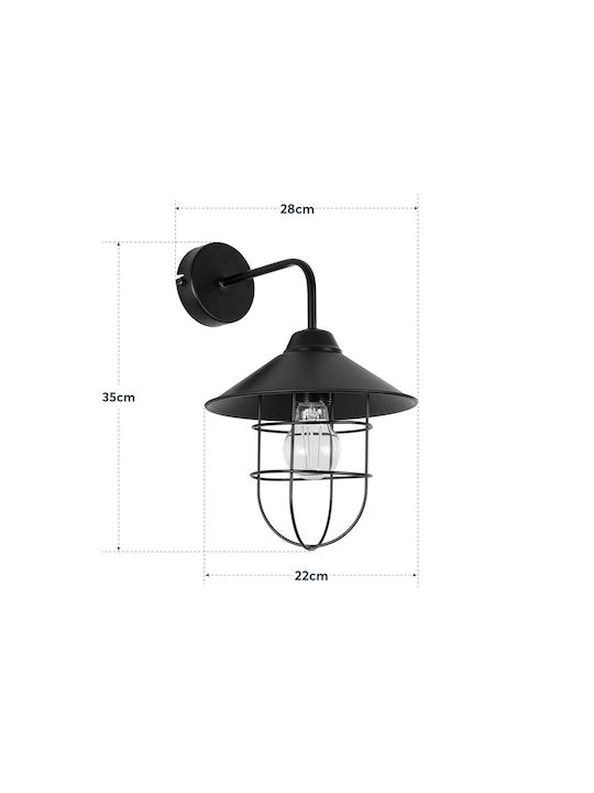 GloboStar Cage Wall-Mounted Outdoor Lighting E27 IP20 22x35cm