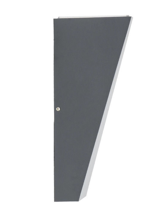 GloboStar Triande Wall-Mounted Outdoor LED Ceiling Lamp IP65 10W with Natural White Double Beam Light 8.5x8.5x20cm Anthracite