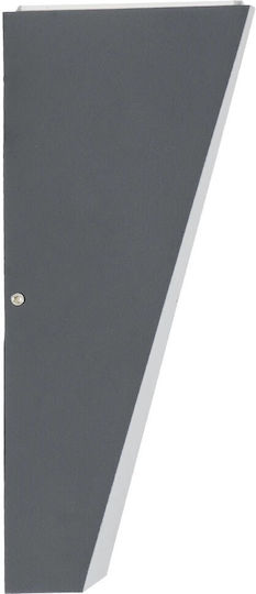 GloboStar Triande Επιτοίχια Εξωτερική Πλαφονιέρα LED IP65 10W με Φυσικό Λευκό Φως Διπλής Δέσμης 8.5x8.5x20εκ. Ανθρακί