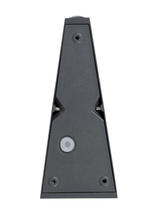 GloboStar Triande Wall-Mounted Outdoor LED Ceiling Lamp IP65 10W with Natural White Double Beam Light 8.5x8.5x20cm Anthracite