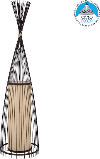 GloboStar Azores Vintage Lampa de podea Î150xL40cm. cu Soclu pentru Bec E27 Maro