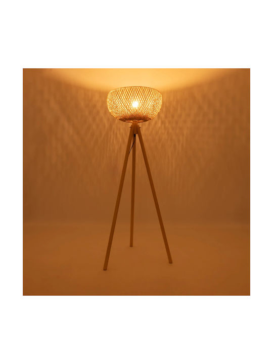 GloboStar Poppy Stehleuchte H143xB58cm. mit Fassung für Lampe E27 Beige