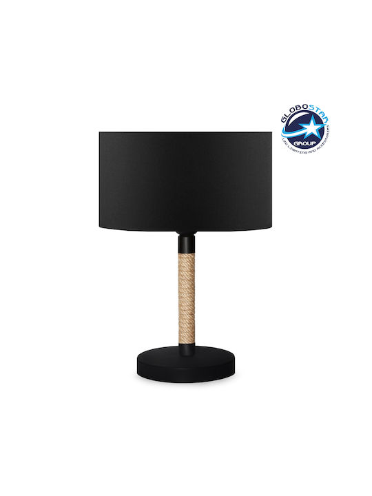 GloboStar Table Lamp from Rope for Socket E27 with Black Shade and Base