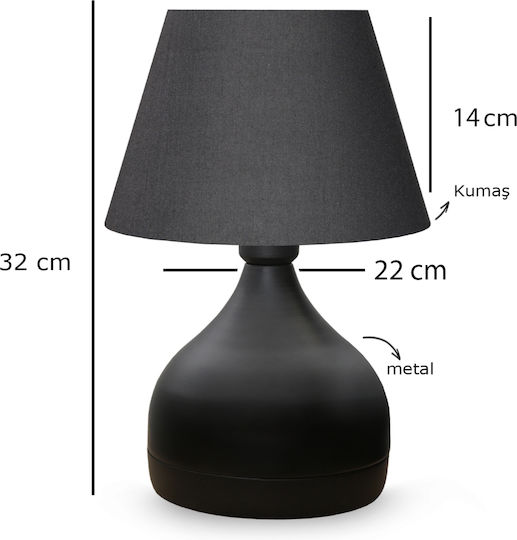 GloboStar Mickey Metal Table Lamp for Socket E27 with Black Shade and Base