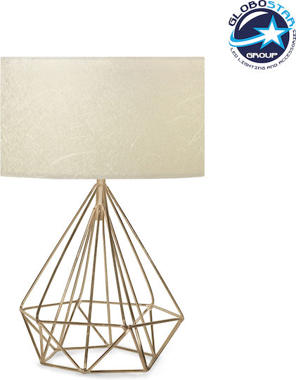 GloboStar Diamond Metal Table Lamp for Socket E27 with Gold Shade and Base
