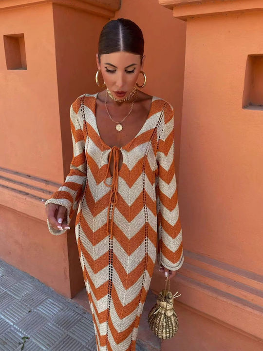 Chicret Women's Maxi Dress Beachwear Terracotta
