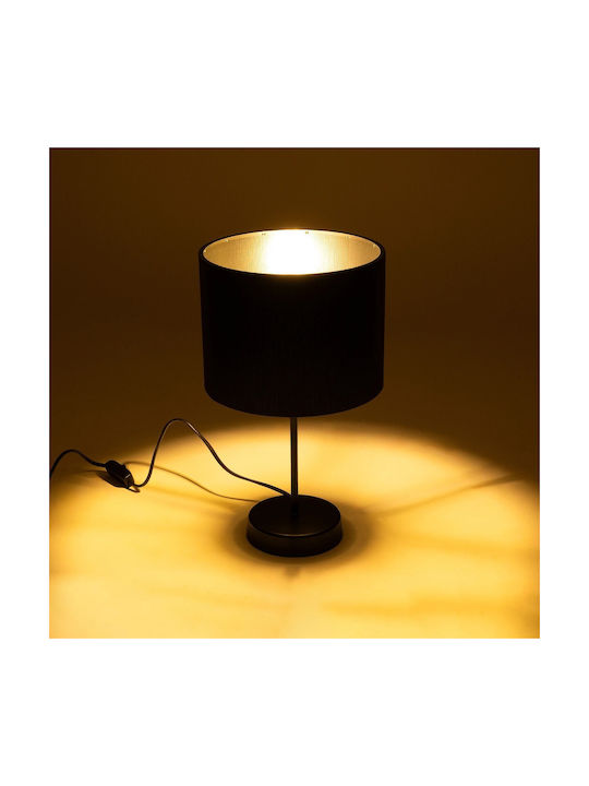 GloboStar Metal Table Lamp for Socket E27 with Black Shade and Base