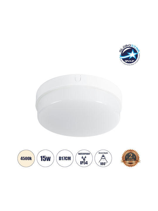 GloboStar Revano Deckenleuchte Badezimmer 17cm Weiß mit Integrierter LED