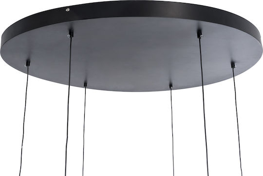 GloboStar Zane Deckenleuchte 80cm Schwarz mit Integrierter LED und Fernbedienung