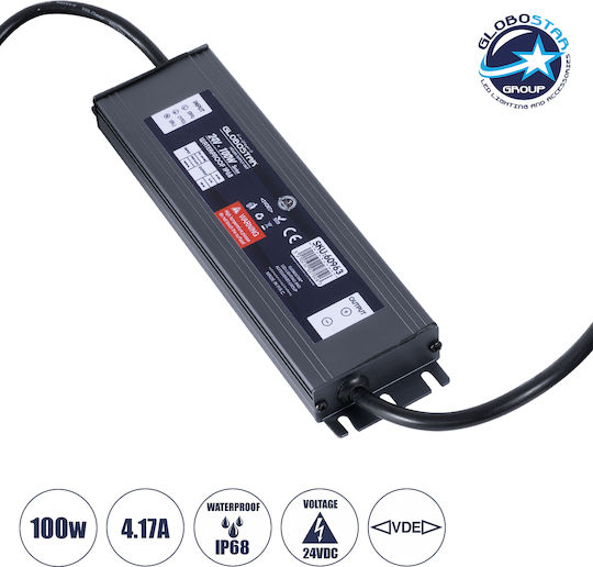 GloboStar Einstellbar Dimmbar LED-Netzteil Wasserdicht IP68 Leistung 100W mit Ausgangsspannung 24V