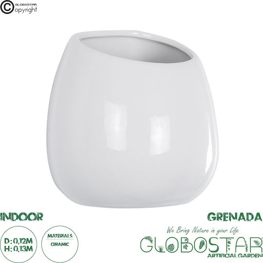 GloboStar Topf Keramik White 12x12x13cm.