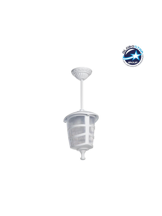 GloboStar Κρεμαστό Φωτιστικό Οροφής Εξωτερικού Χώρου E27 σε Λευκό Χρώμα 203-0237