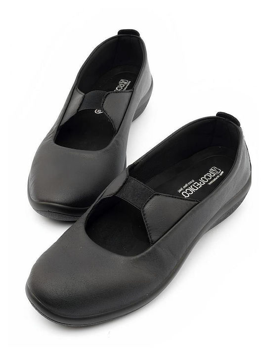 Anatomic Synthetic Leather Ballerinas With strap Beige