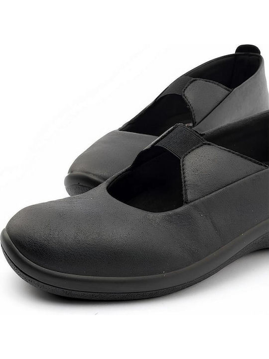 Anatomic Synthetic Leather Ballerinas With strap Beige