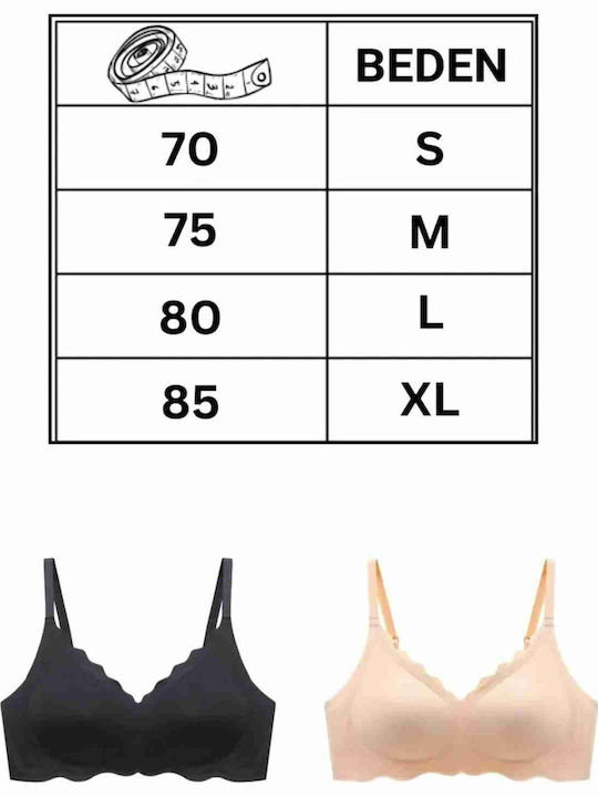 Merry See Wavy Laser Cut Bra Black