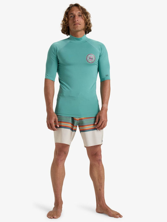 Billabong Know The Feelings UPF 50 Men Short Sleeve Sun Protection Shirt Green