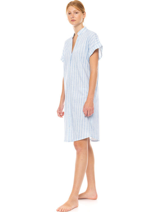Pink Label Summer Women's Nightdress Light Blue