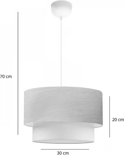 Pakketo PWL-1087 Pendant Light Beige with Socket E27 30x30x70cm