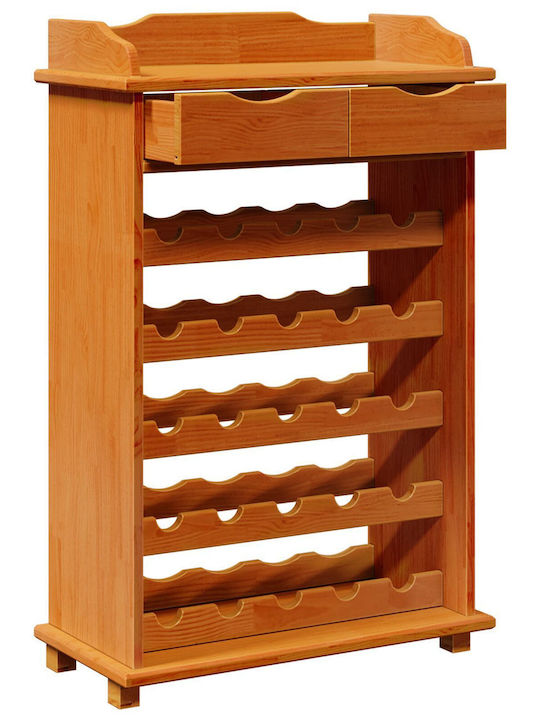 Suport de vinuri Vidaxl 90x60x30cm din lemn de pin masiv 1 bucată