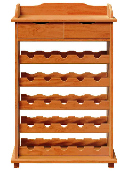 Vidaxl Wine Rack 90x60x30cm Solid Pine Wood 1 Piece Brown